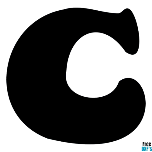 Free Letter C Bubble Text DXF