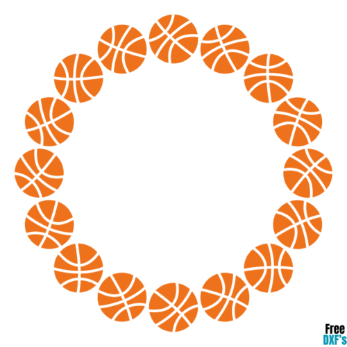 Free Basketball Circle Frame Design 1 DXF