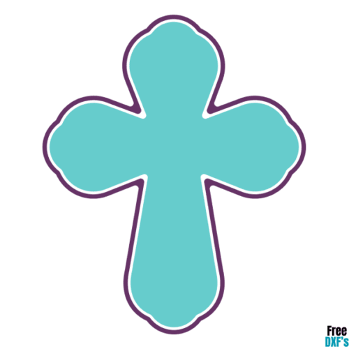 Free Cross with Outline Design DXF