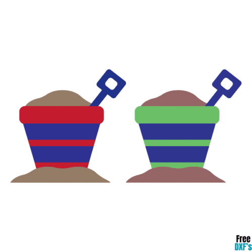 Free Bucket and Spade Design DXF