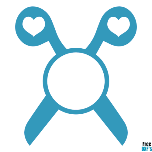 Free Hair Dressing Scissors Monogram Design DXF