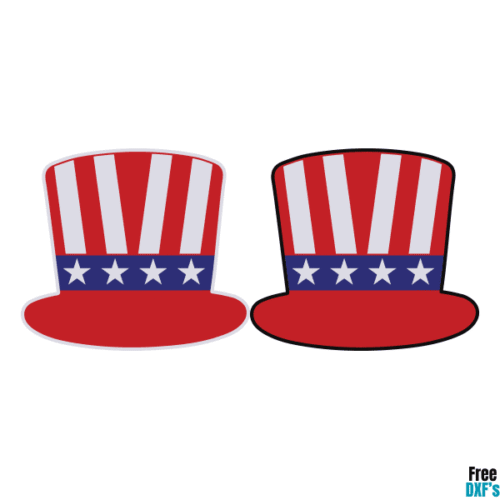Free Uncle Sam Hat Patriotic Designs DXF