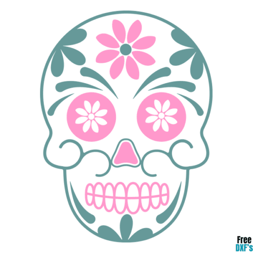 Free Sugar Skull Design 2 DXF