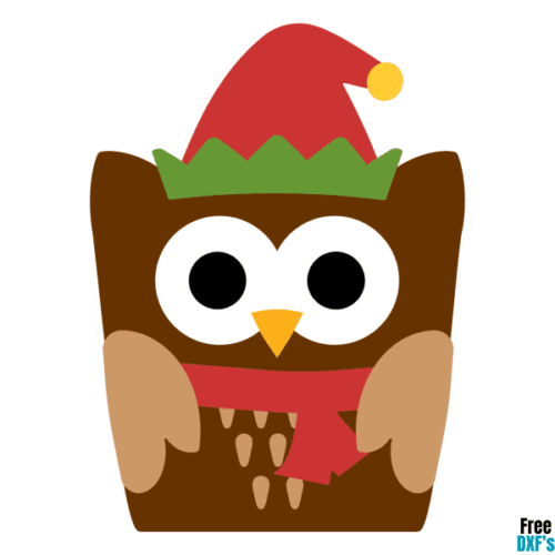 Free Square Owl Head Design DXF