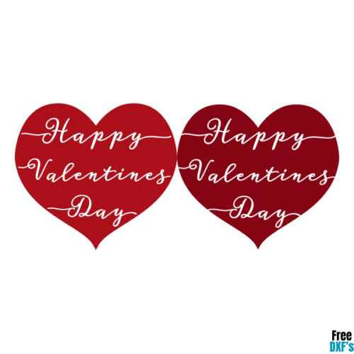 Free Happy Valentines Day Hearts DXF