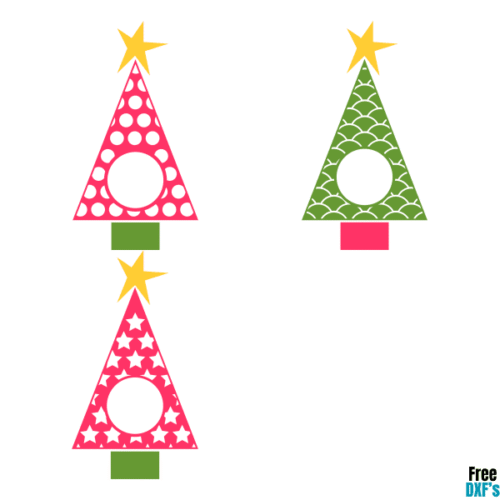Free Christmas Tree Design Set 3 DXF