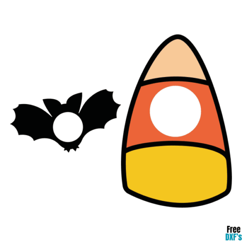 Free Halloween Candy and Bat Monogram Designs DXF