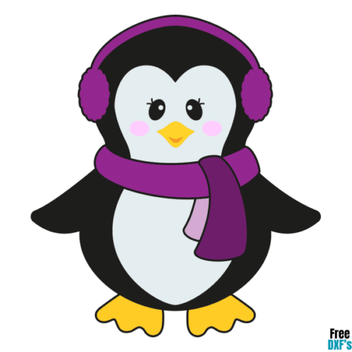Free Christmas Winter Penguin DXF