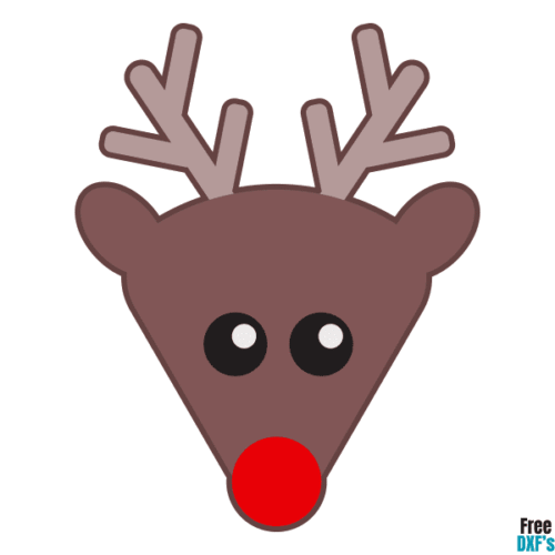 Free Rudolph Reindeer Head Design DXF