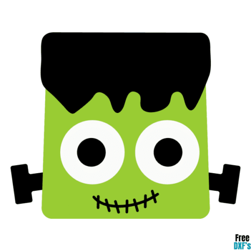 Free Frankenstein's Monster Square Head Design DXF