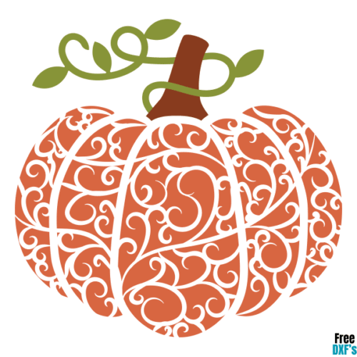 Free Flourish Pumpkin Design DXF