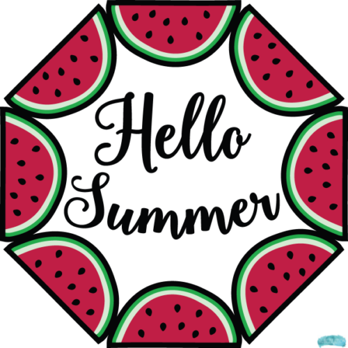 Free Hello Summer Watermelon Frame Sublimation PNG