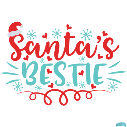 Free Santa's Bestie Phrase Sublimation PNG