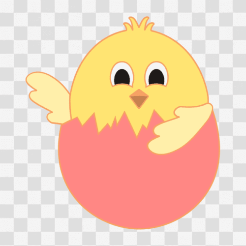 Free Easter Chick in Egg Design Clipart