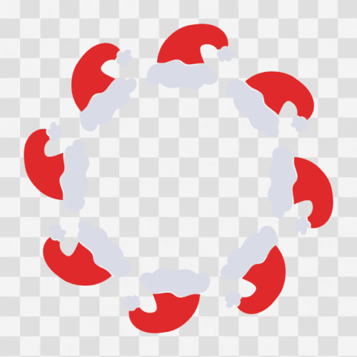 Free Santa Hat Circle Monogram Frame Clipart