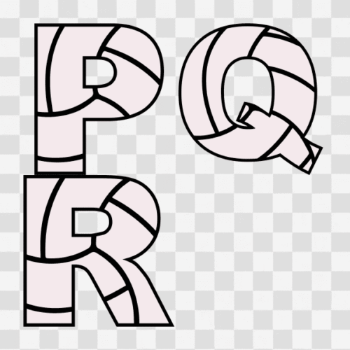 Free Volleyball Alphabet Letters P Q R Clipart