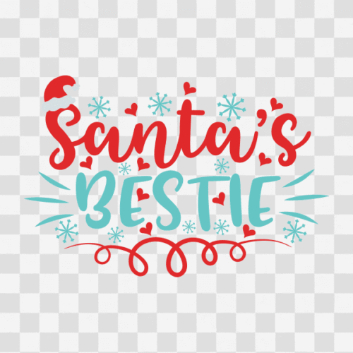 Free Santa's Bestie Phrase Clipart