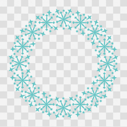 Free Snowflake Circle Monogram Frame Design 2 Clipart