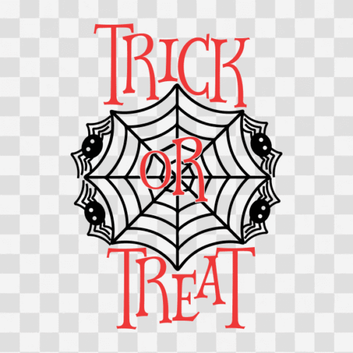 Free Trick or Treat Spider Design Clipart