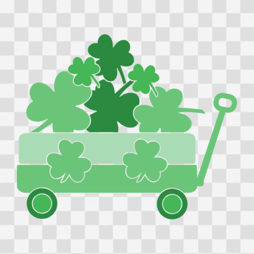 Free St Patrick's Day Little Wagon Design Clipart