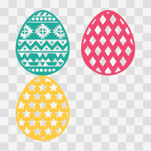 Free Easter Egg Designs Set Aztec, Star and Diamond Pattern Clipart