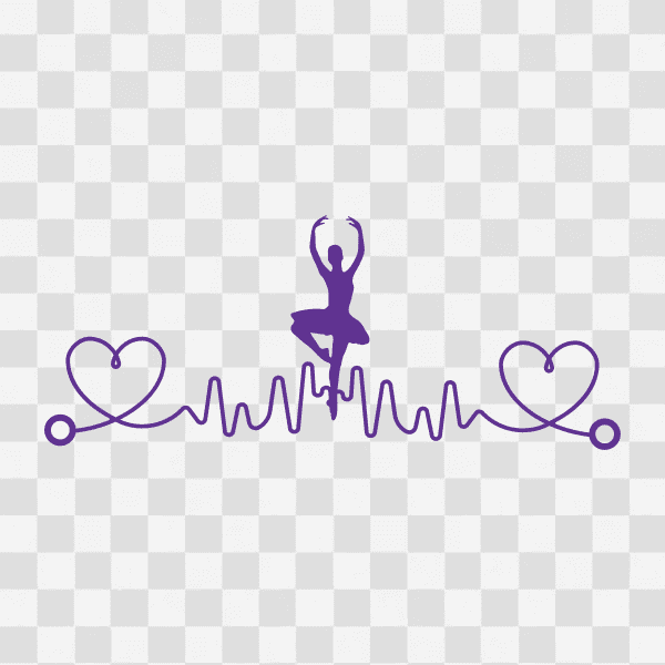 Free Ballerina E K G Heartbeat Design 3 Clipart