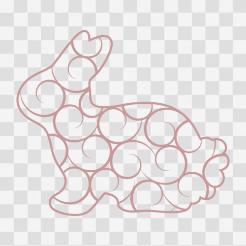 Free Flourish Bunny Design 2 Clipart