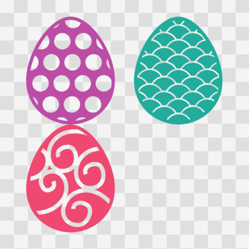 Free Easter Egg Designs Set Polka Dot, Scallop and Swirl Patterns Clipart