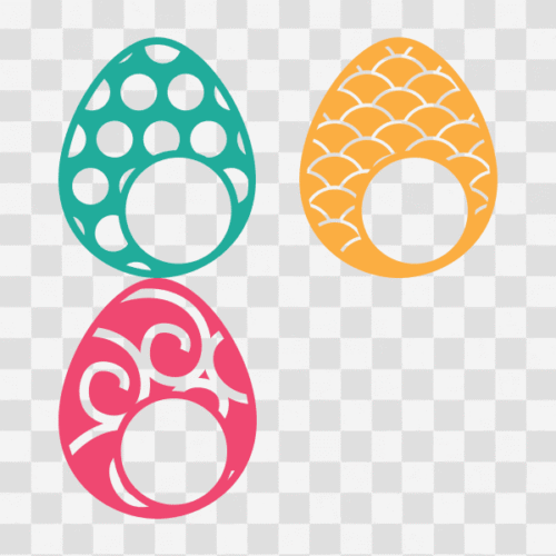 Free Easter Egg Monogram Designs Set 2, Polka Dot, Moroccan and Swirl Clipart