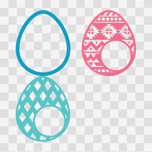 Free Easter Eggs Monogram Designs Set 3, Outline, Aztec, Diamond Clipart
