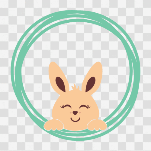 Free Peeping Easter Bunny Monogram Frame 1 Clipart