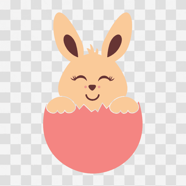 Free Easter Bunny in Egg Design 2 Clipart