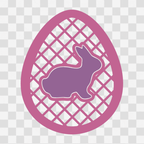 Free Easter Egg Lattice with Bunny Design Clipart