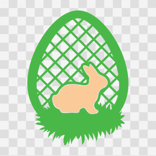 Free Easter Egg Lattice with Bunny in Grass Design Clipart