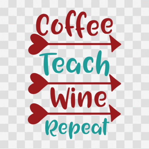 Free Coffee, Teach, Wine Repeat Clipart