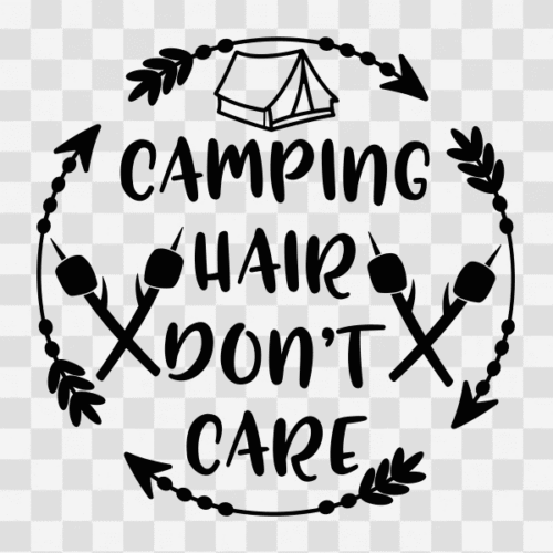 Free Camping Hair don't care Clipart