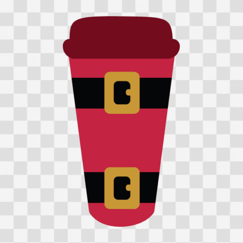 Free Christmas Coffee Cup Santa Belt Design Clipart