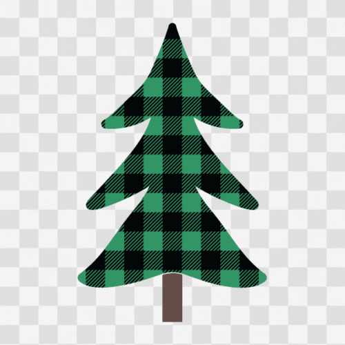 Free Buffalo Plaid Christmas Tree Design Clipart