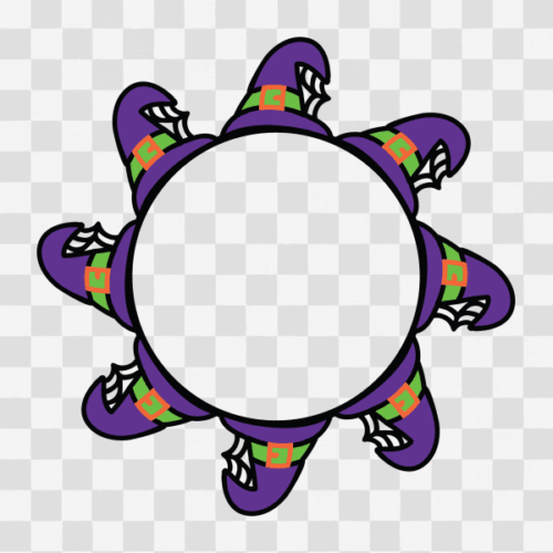 Free Witch Hat Circle Monogram Frame Clipart