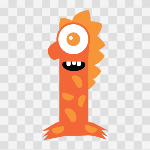 Free Monster Number 1 Clipart