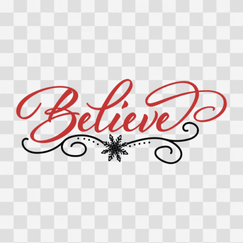 Free Believe Christmas Phrase Clipart