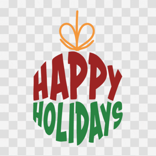 Free Happy Holidays Bauble Design Clipart