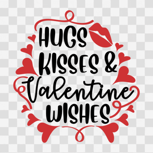 Free Hugs Kisses and Valentines Wishes Clipart