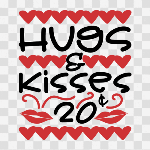 Free Hugs and Kisses 20 Cents Clipart