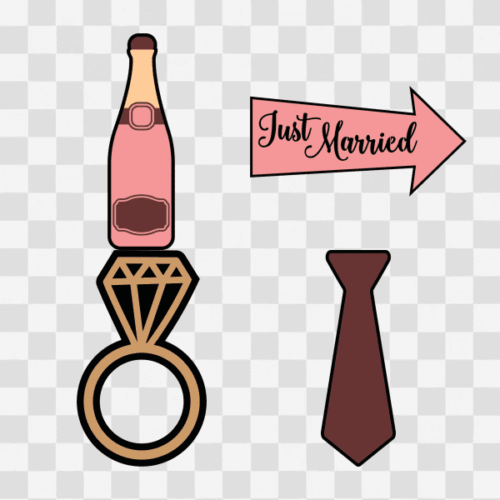 Free Wedding Photo Prop Set 4 Clipart