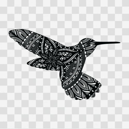Free Hummingbird Mandala Zentangle Clipart