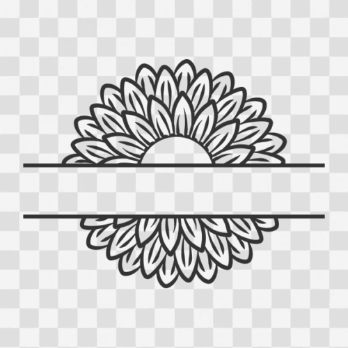 Free Sunflower Split Monogram Design 1 Clipart