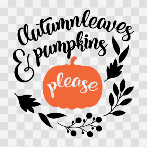 Free Autumn Leaves and Pumpkins Please Clipart