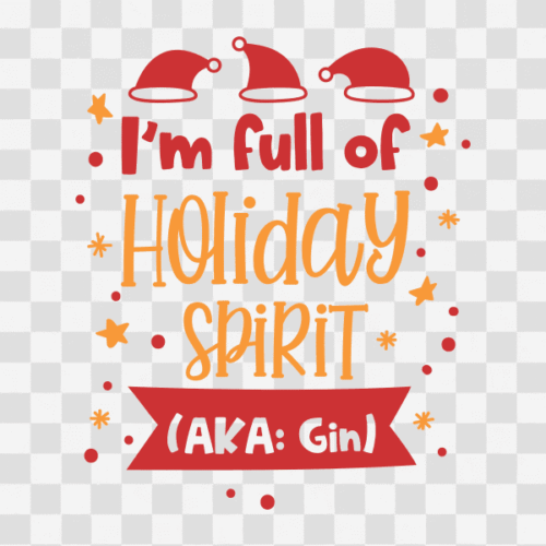 Free Christmas I'm full of holiday spirit aka Gin Clipart