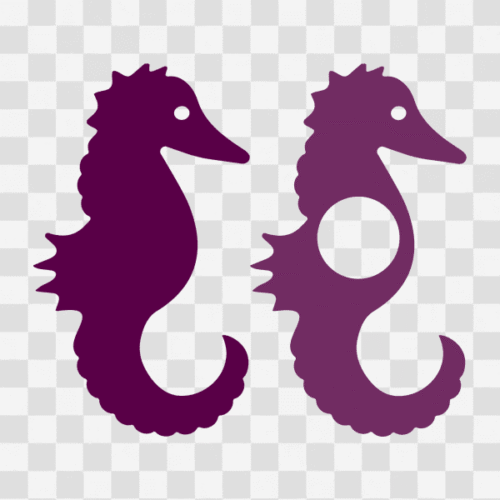Free Seahorse Silhouette and Monogram Designs Clipart